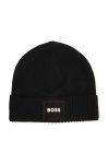 Дитяча шапка з домішкою вовни BOSS колір чорний (3445792)