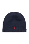 Дитяча бавовняна шапка Polo Ralph Lauren колір синій з тонкого трикотажу з бавовни
