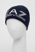Шапка EA7 Emporio Armani колір синій з товстого трикотажу