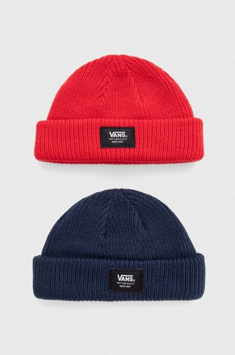 Дитяча шапка Vans LITTLE GROM BEANIE 2-pack колір червоний