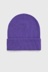Дитяча вовняна шапка United Colors of Benetton колір фіолетовий вовна