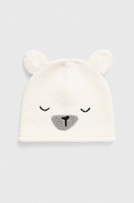 Шапка для немовлят United Colors of Benetton колір білий з тонкого трикотажу