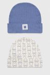 Дитяча бавовняна шапка United Colors of Benetton 2-pack з тонкого трикотажу з бавовни колір блакитний
