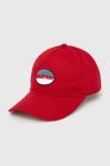Дитяча бавовняна кепка United Colors of Benetton колір червоний з аплікацією (3550279)