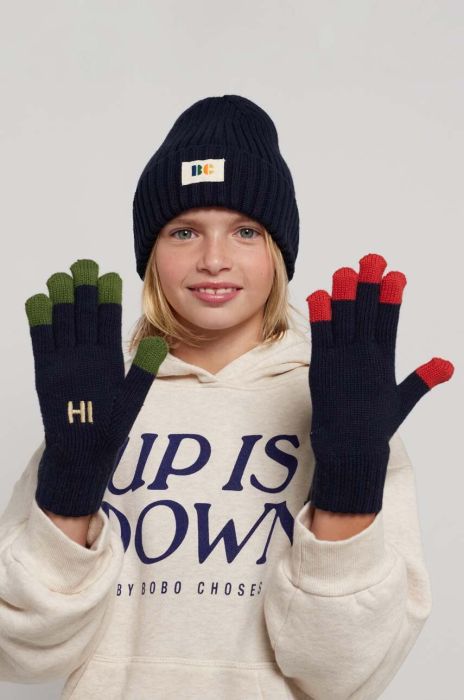 Дитяча шапка Bobo Choses колір синій з бавовни