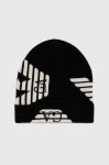 Дитяча вовняна шапка Emporio Armani колір чорний вовна
