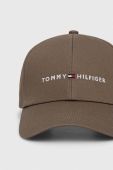 Бавовняна бейсболка Tommy Hilfiger колір зелений з аплікацією