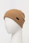 Вовняна шапка BOSS колір бежевий вовна (3354017)