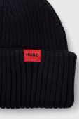 Шапка HUGO колір синій з тонкого трикотажу