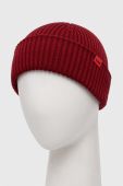 Шапка HUGO колір бордовий з тонкого трикотажу