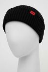 Шапка HUGO колір чорний з тонкого трикотажу (3376513)