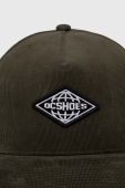 Бавовняна бейсболка DC колір зелений з аплікацією