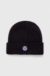 Шапка з домішкою вовни North Sails колір чорний з товстого трикотажу