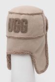 Шапка UGG колір бежевий