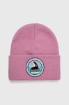 Шапка Napapijri колір рожевий з тонкого трикотажу