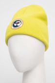 Шапка Napapijri колір жовтий з товстого трикотажу