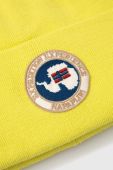 Шапка Napapijri колір жовтий з товстого трикотажу