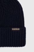 Шапка Napapijri колір синій з товстого трикотажу