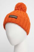 Шапка з домішкою вовни Napapijri колір помаранчевий з товстого трикотажу (3553813)