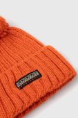 Шапка з домішкою вовни Napapijri колір помаранчевий з товстого трикотажу (3553813)