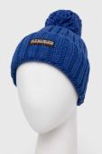 Шапка з домішкою вовни Napapijri з товстого трикотажу колір блакитний (3546415)