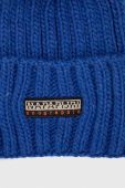 Шапка з домішкою вовни Napapijri з товстого трикотажу колір блакитний (3546415)
