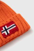 Шапка з домішкою вовни Napapijri колір помаранчевий з товстого трикотажу (3553816)