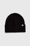 Шапка з домішкою вовни BOSS колір чорний з тонкого трикотажу (3650567)