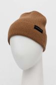 Шапка з домішкою вовни Tommy Hilfiger колір коричневий з тонкого трикотажу