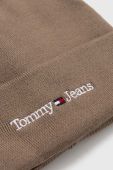 Шапка Tommy Jeans колір бежевий з тонкого трикотажу (3445828)