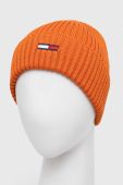 Шапка Tommy Jeans колір помаранчевий з тонкого трикотажу