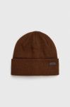 Шапка Barbour колір коричневий з товстого трикотажу