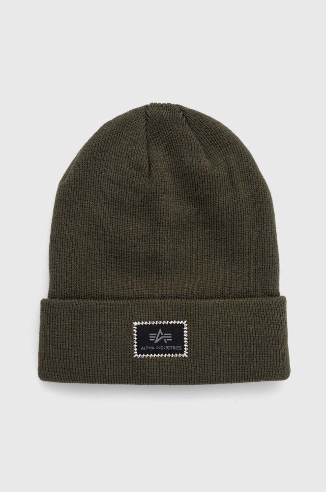 Шапка Alpha Industries колір зелений 168905.257-DarkGreen