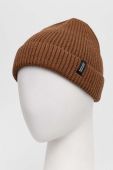 Вовняна шапка Bomboogie колір коричневий з товстого трикотажу вовна