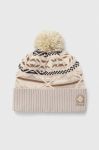 Шапка Columbia колір бежевий з товстого трикотажу (3500282)