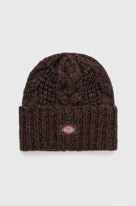 Шапка Dickies колір коричневий з товстого трикотажу