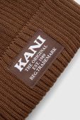 Шапка Karl Kani колір коричневий з товстого трикотажу (3650583)