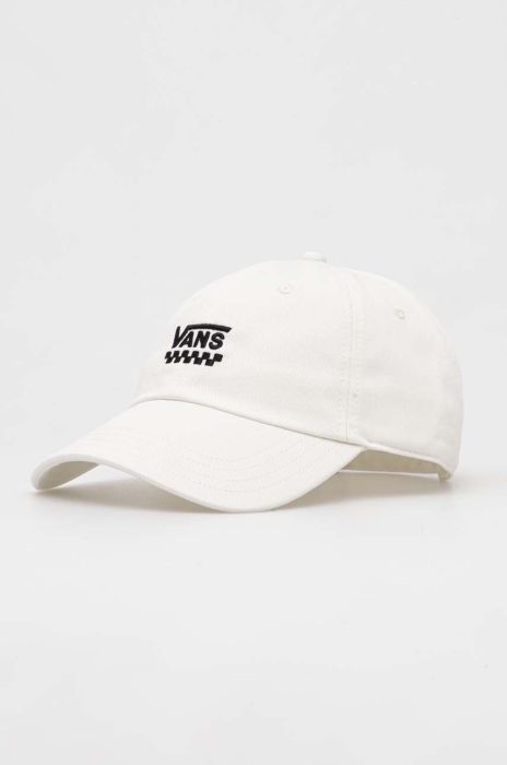 Бавовняна бейсболка Vans колір білий з аплікацією (3379157)