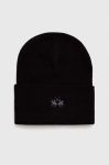 Шапка La Martina колір чорний з тонкого трикотажу