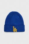 Шапка New Era з товстого трикотажу LOS ANGELES DODGERS колір блакитний
