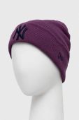 Шапка New Era колір фіолетовий з тонкого трикотажу NEW YORK YANKEES