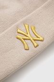 Шапка New Era колір бежевий з товстого трикотажу NEW YORK YANKEES