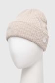 Шапка New Era колір бежевий з товстого трикотажу (3537642)