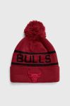 Шапка New Era колір бордовий з товстого трикотажу CHICAGO BULLS