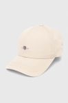 Бавовняна бейсболка Gant колір бежевий з аплікацією (3372648)