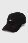 Бавовняна бейсболка Gant колір чорний з аплікацією (3372653)