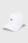 Бавовняна бейсболка Gant колір білий з аплікацією