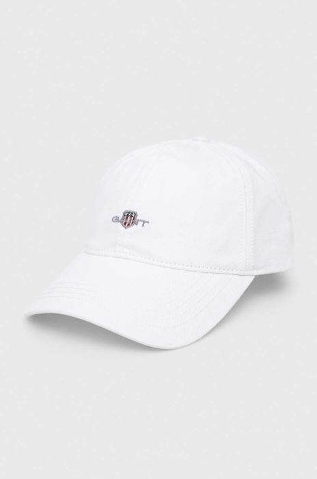 Бавовняна бейсболка Gant колір білий з аплікацією