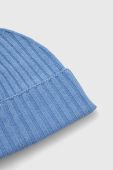 Шапка з домішкою вовни Sisley з тонкого трикотажу колір блакитний
