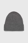 Шапка з домішкою вовни Sisley колір сірий з тонкого трикотажу (3629460)